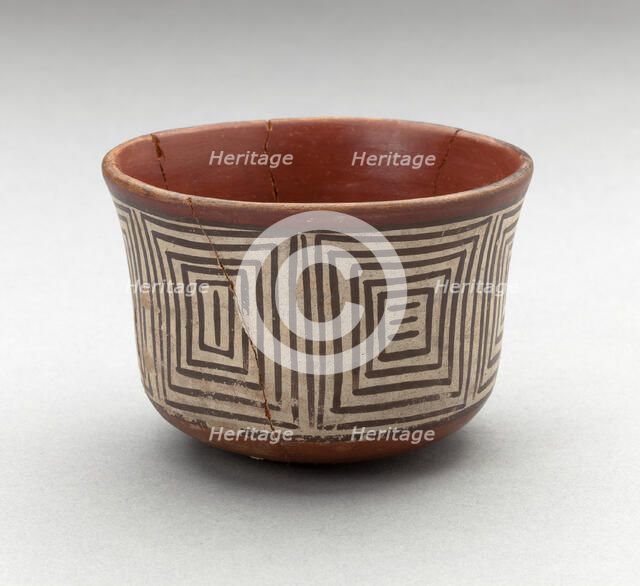 Bowl with Repeated Concentric Squared Motifs, 180 B.C./A.D. 500. Creator: Unknown.