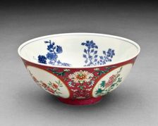 Bowl with roundels of floral design, 1821-1850. Creator: Unknown