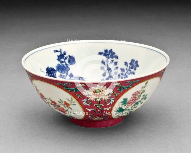 Bowl with roundels of floral design, 1821-1850. Creator: Unknown.