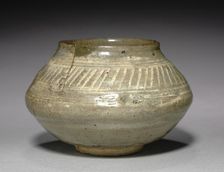 Bowl with Stamped Decoration, 1400s. Creator: Unknown