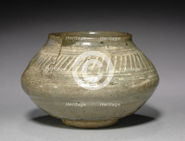 Bowl with Stamped Decoration, 1400s. Creator: Unknown.