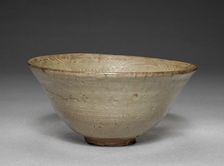 Bowl with Stamped Floral Decoration, 1400s. Creator: Unknown