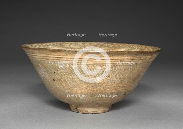 Bowl with Stamped Floral Decoration, 1600s-1700s. Creator: Unknown.