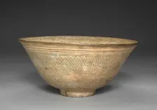 Bowl with Stamped Floral Decoration, 1600s-1700s. Creator: Unknown