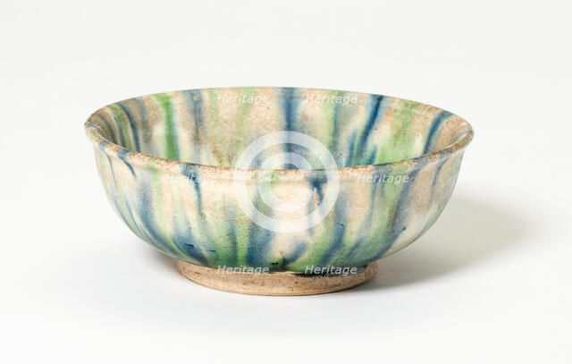Bowl with Streak Pattern, Tang dynasty (618-906), first half of 8th century. Creator: Unknown.