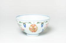 Bowl with Stylized Medallions, Qing dynasty (1644-1911), Yongzheng reign mark (1723-1735). Creator: Unknown