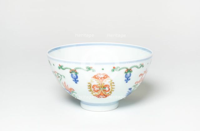 Bowl with Stylized Medallions, Qing dynasty (1644-1911), Yongzheng reign mark (1723-1735). Creator: Unknown.
