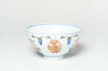 Bowl with Stylized Medallions, Qing dynasty (1644-1911), Yongzheng reign mark (1723-1735). Creator: Unknown