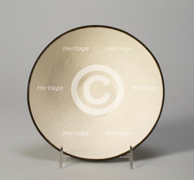 Bowl with Stylized Peony Spray, Jin dynasty (1115-1234), 12th century. Creator: Unknown.