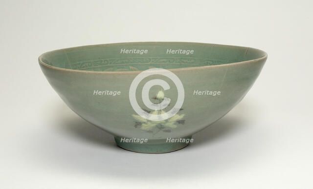Bowl with Stylized Peonies, Korea, Goryeo dynasty (918-1392), 12th century. Creator: Unknown.