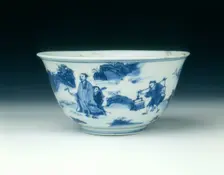 Bowl with scholars, Transitional period, China, c1630-1662. Creator: Unknown