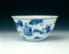 Bowl with scholars, Transitional period, China, c1630-1662. Creator: Unknown