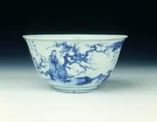 Bowl with scholars, Transitional period, China, c1630-1662. Creator: Unknown