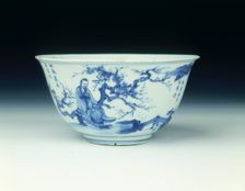 Bowl with scholars, Transitional period, China, c1630-1662. Creator: Unknown