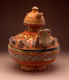 Bowl with Serpents and Lid, 19th century. Creator: Unknown