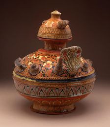 Bowl with Serpents and Lid, 19th century. Creator: Unknown