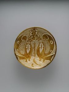 Bowl with Two Facing Peacocks, Iraq, second-third quarter 10th century. Creator: Unknown