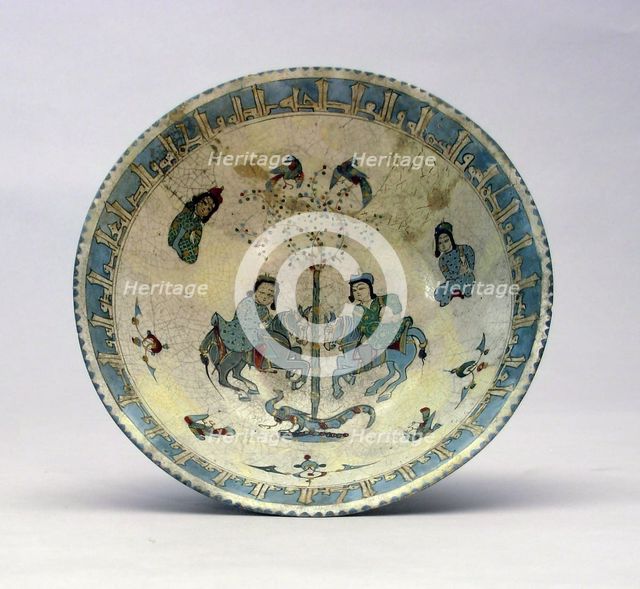 Bowl with Two Figures on Horseback, late 12th/early 13th century. Creator: Unknown.