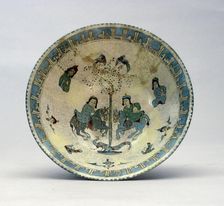 Bowl with Two Figures on Horseback, late 12th/early 13th century. Creator: Unknown