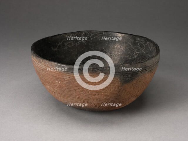 Bowl with Textured Surface Decoration in Basketry-Like Pattern, A.D. 900/1000. Creator: Unknown.