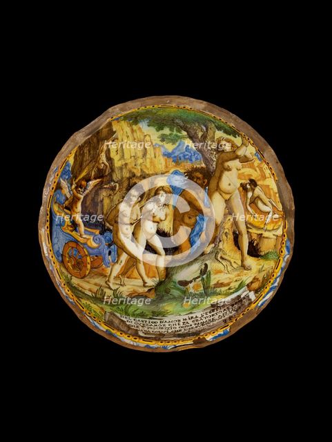 Bowl with the Chastisement of Love, c1660-1670. Artist: Ippolito Rombaldoni.