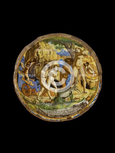 Bowl with the Chastisement of Love, c1660-1670. Artist: Ippolito Rombaldoni.