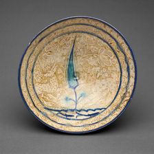 Bowl with Tree and Fish-Pond Motif, 13th/14th century. Creator: Unknown