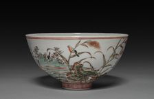 Bowl with Waterfowl on a Lotus Pond, 1662-1722. Creator: Unknown
