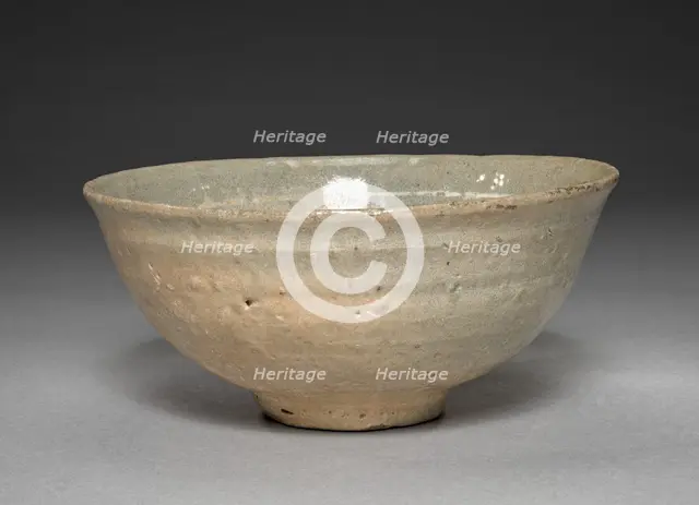Bowl with White-slip Decorations, 1300s-1400s. Creator: Unknown.