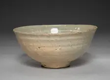 Bowl with White-slip Decorations, 1300s-1400s. Creator: Unknown