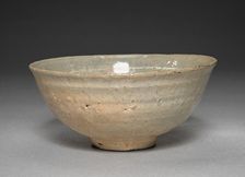 Bowl with White-slip Decorations, 1300s-1400s. Creator: Unknown