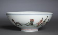 Bowl with Xiwangmu and Attendants, 1662-1722. Creator: Unknown