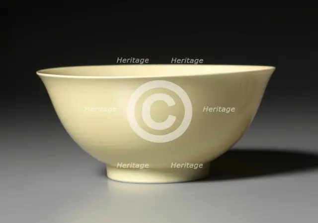 Bowl with Yellow Glaze, 1723-1735. Creator: Unknown.