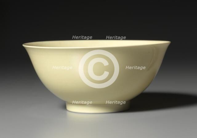 Bowl with Yellow Glaze, 1723-1735. Creator: Unknown.