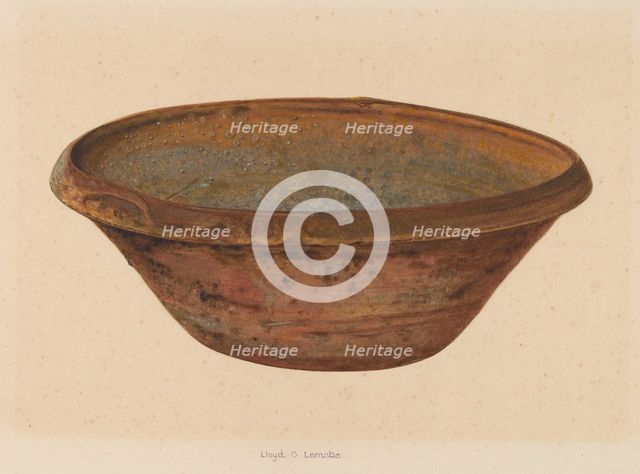 Bowl, c. 1937. Creator: Lloyd Charles Lemcke.
