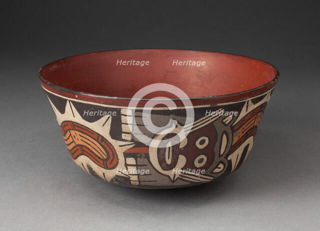 Bowl Depicting Composite Feline and Serpent, 180 B.C./A.D. 500. Creator: Unknown.