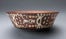 Bowl Depicting Costumed Ritual Peformers in Horizontal Row, 180 B.C./A.D. 500. Creator: Unknown