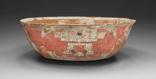 Bowl Depicting a Female Figure with Shield and Darts Motifs, A.D. 300/600. Creator: Unknown