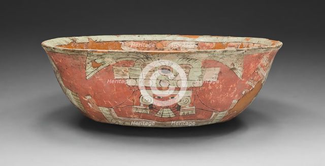 Bowl Depicting a Female Figure with Shield and Darts Motifs, A.D. 300/600. Creator: Unknown.
