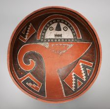Bowl Depicting a Mask atop a Bighorn-Sheep Head, 1300/1400. Creator: Unknown