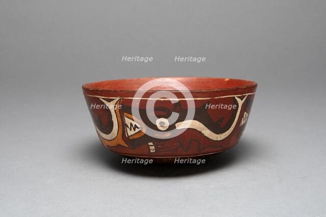 Bowl Depicting Anthropomorphic Sharks, 180 B.C./A.D. 500. Creator: Unknown.