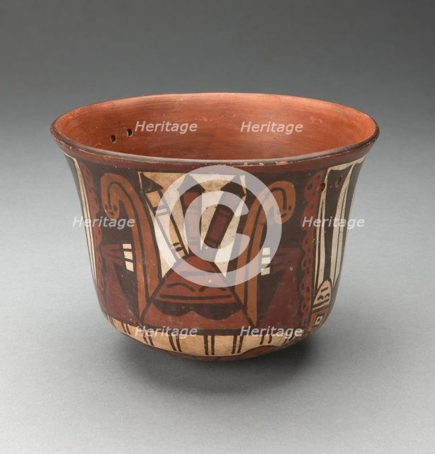 Bowl Depicting Abstract Figure with Darts, 180 B.C./A.D. 500. Creator: Unknown.