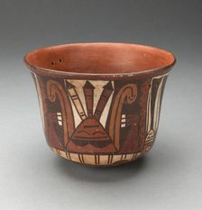 Bowl Depicting Abstract Figure with Darts, 180 B.C./A.D. 500. Creator: Unknown
