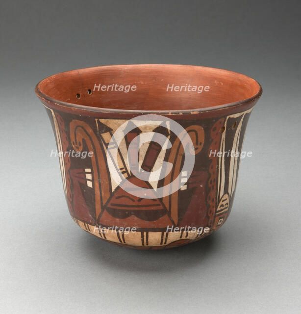 Bowl Depicting Abstract Figure with Darts, 180 B.C./A.D. 500. Creator: Unknown.