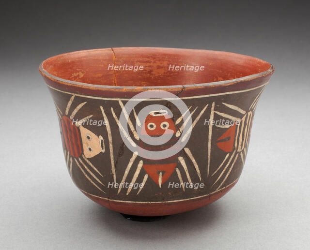 Bowl Depicting Abstract Insects, Probably Spiders, 180 B.C./A.D. 500. Creator: Unknown.