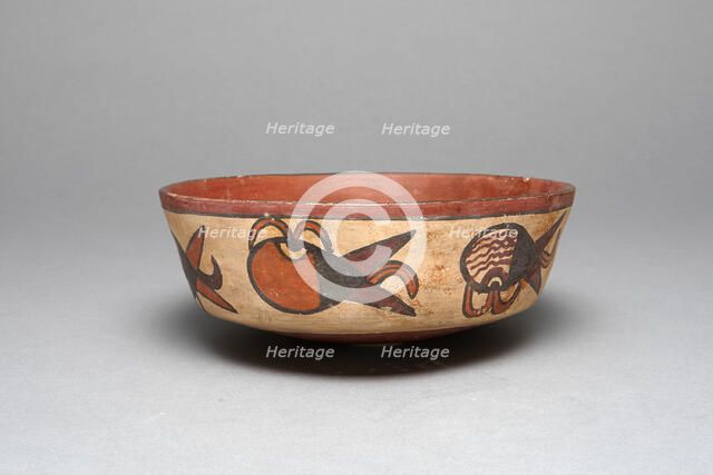 Bowl Depicting Abstract Motifs, Possibly Representing Sprouting Seeds, 180 B.C./A.D. 500. Creator: Unknown.