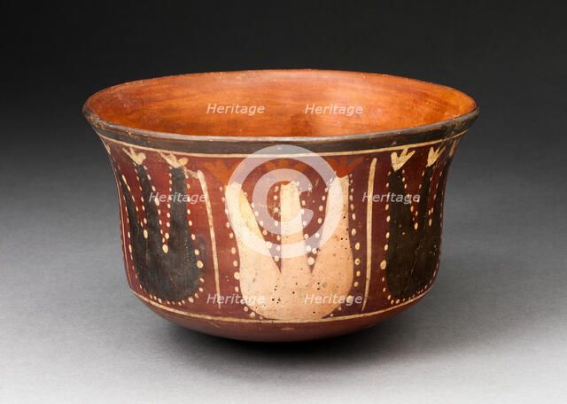Bowl Depicting Abstract Plants, Probably Cactus, 180 B.C./A.D. 500. Creator: Unknown.