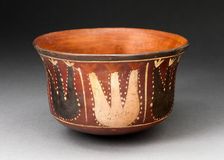 Bowl Depicting Abstract Plants, Probably Cactus, 180 B.C./A.D. 500. Creator: Unknown