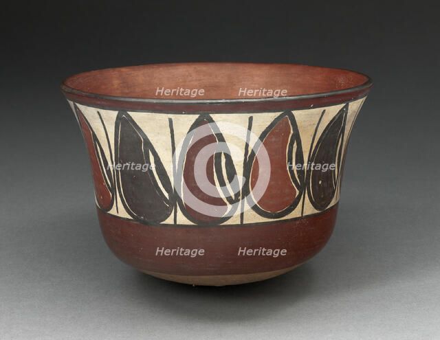 Bowl Depicting Band of Abstract Beans or Seeds, 180 B.C./A.D. 500. Creator: Unknown.