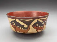 Bowl Depicting Fish, Sharks, or Whales, 180 B.C./A.D. 500. Creator: Unknown